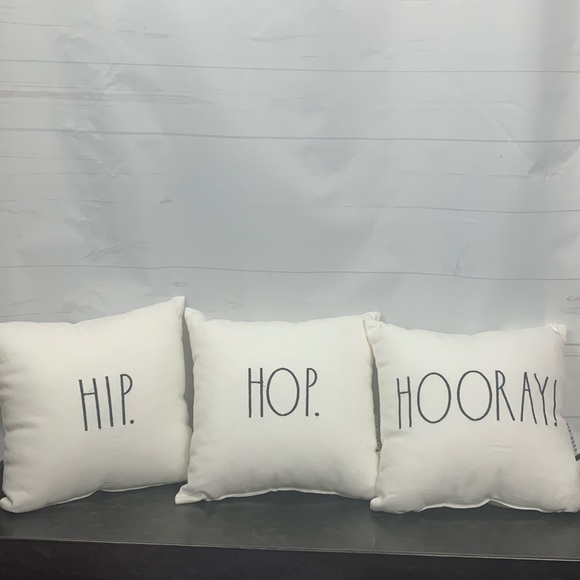 Rae Dunn Hip Hop Hooray 12x12 pillow set - Picture 1 of 16